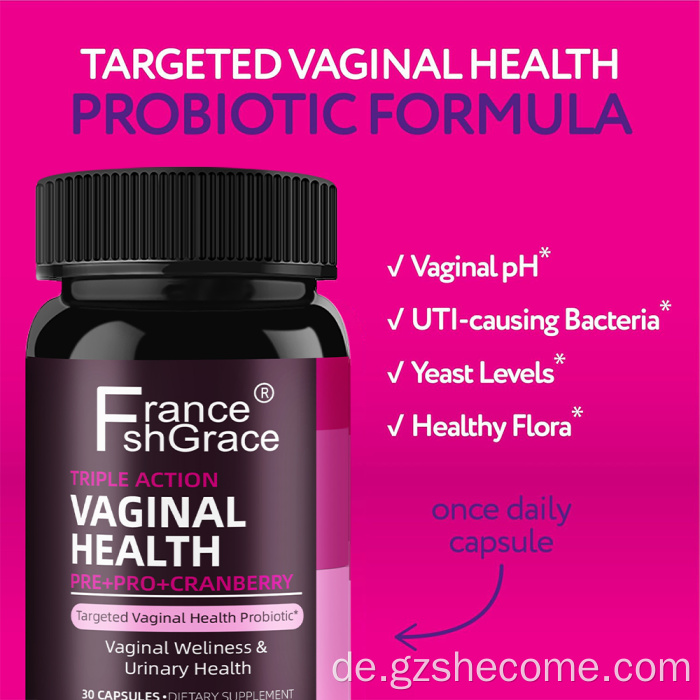 Premium-Probiotika-Ergänzungsmittel mit dreifacher Wirkung für Frauen